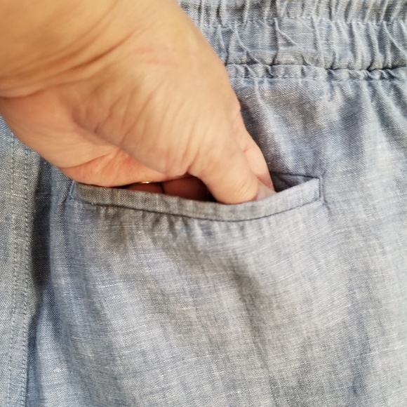 Athleta Cabo Linen Blue Chambray Jogger Pants Size 6 - Picture 10 of 15
